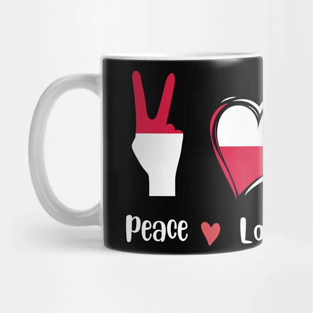 peace love polska, poland, red and white by twitaadesign
